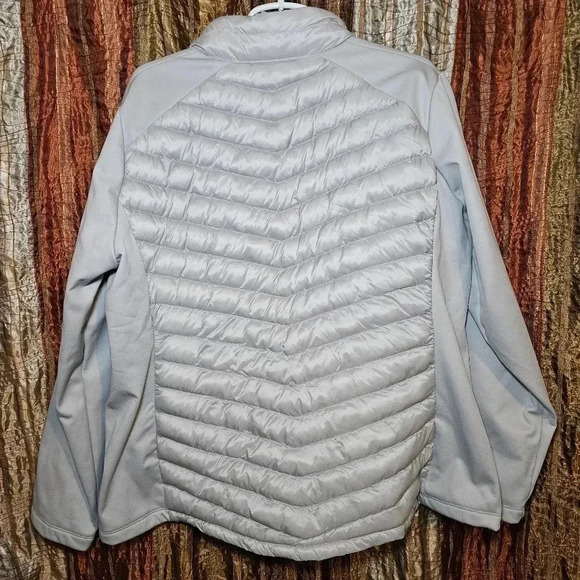 32°Degrees Silver Zip Front Puffy Jacket-Polyester/Nylon-Size XXL - Picture 2 of 5